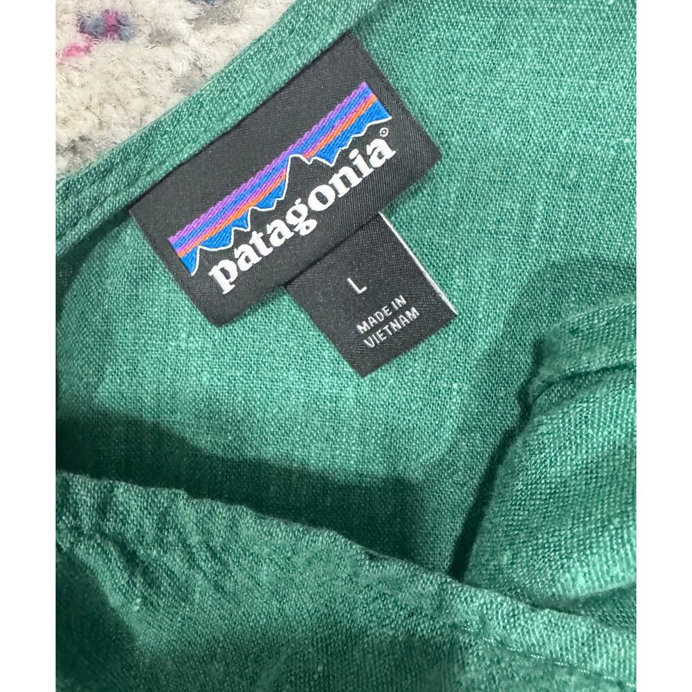 PATAGONIA Garden Island Hemp Blend Wide Leg Cropped Jumpsuit Size L - Picture 6 of 7